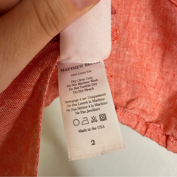 Matthew Bruch Vest with Triangle Linen Top - Red - Small - Picture 8 of 10